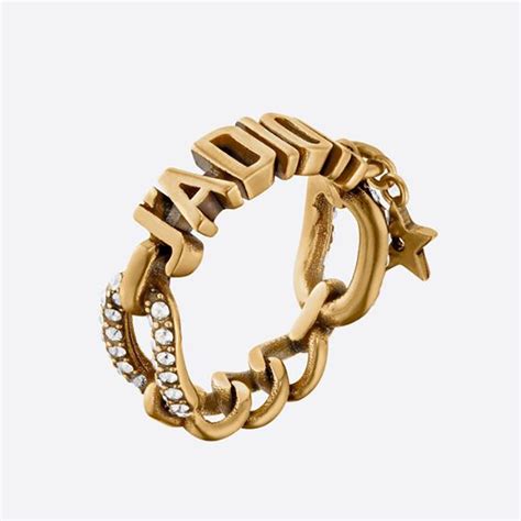 Dior Animals Monkey Accent Antique Gold Finish Ring